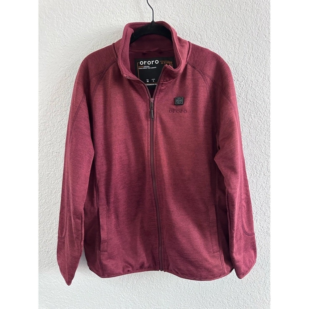 Ororo Heated Fleece Jacket Mens M Burgundy Full Zip NO BATTERY Unisex